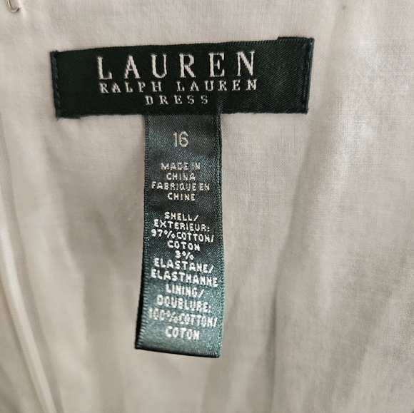 Lauren Ralph Lauren Floral Sleeveless 100% Cotton Dress Women 16 - Picture 4 of 4